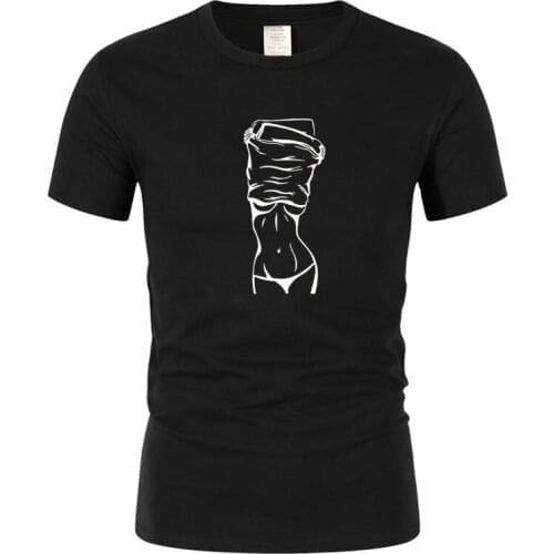 Brand mens T-shirt humorous T-shirt short sleeve print womens nude
