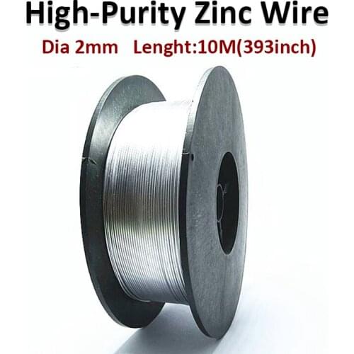 Dia 2mm x 10 Meters Lenght Zinc Wire High-Purity Zinc Wire