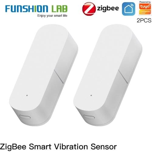 FUNSHION Zigbee Smart Vibration Sensor Detection,Tuya Smart Life APP Notification,Real-Time Motion Shock Alarm,History Record