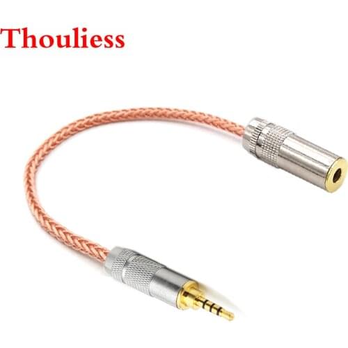 Thoulies HIFI Single Crystal Copper 2.5mm TRRS Balanced Male to 4.4mm Balanced Female Audio Adapter Cable 4.4mm to 2.5mm Balance
