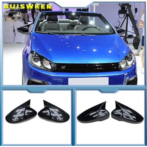 For Scirocco PASSAT Beetle 2009-2018 Carbon Fiber Door Side Wing Rearview Mirror Ox Horn Cover Cap Car Accessories