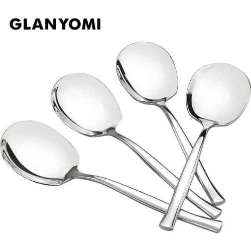 8PCS 304 Stainless Steel Serving Spoon Set for Catering, Large Serving Utensils Buffet Spoons Restaurant Supplies