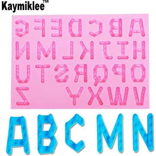 M944 Uppercase Letters Silicone Cake Mold Chocolate Ice Decorating Silicone Mold Baking Fondant Candy Sugar Craft Cake Tools