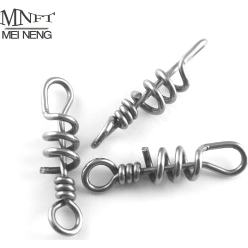 MNFT New 30Pcs Fishing Heavy Duty Stainless Steel Lure Quick Convenient Connector Corkscrew Swirl Fishing Swivels 4.7cm Length