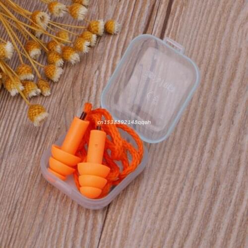 Soft Silicone Wired Ear Plugs Noise Reduction Earmuffs Hearing Protection Dropship