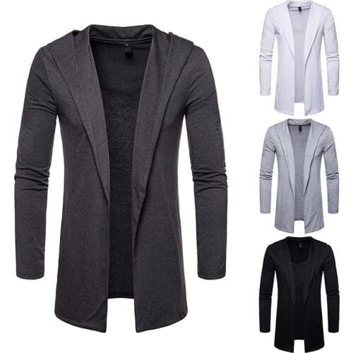 MRMT 2021 Brand New Mens Jackets Sweater Hooded Cardigan Solid Color Overcoat for Male Knitted Hooded Long-sleeved Jacket
