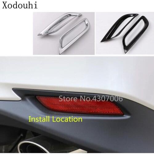 Car Detector Cover Trim Back Tail Rear Fog Light Lamp Frame Stick Parts 2pcs For Toyota New Camry XV70 2017 2018 2019 2020