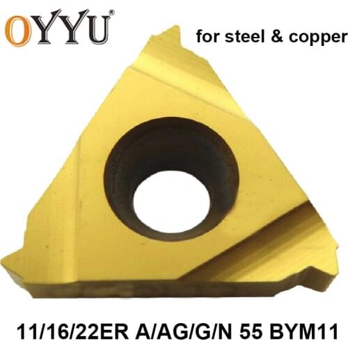 OYYU 11ER 16ER 22ER A55 AG55 G55 N55 BYM11 11 16 22 ER A AG G N 55 for Steel Threading Lathe Cutter Turning Tool Carbide Inserts