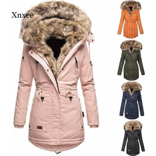 30 Degrees Snow Wear Long Parkas Winter Jacket Women Cotton Hooded Clothing Female Cotton Lining Thick Winter Coat Women