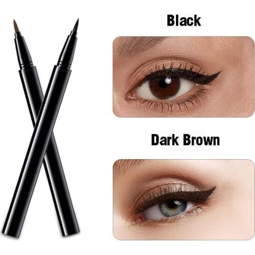 Custom Logo Eyeliner Pen Quick-drying Waterproof Non-smudge Eye Liner Pen Liquid Texture Delicate Soft Cosmetics Makeup Tool