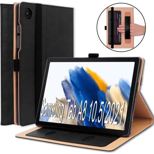 Luxury Folding Handstrap/Card Slots PU Leather Case For Samsung Galaxy Tab A 10.5 T590 T595 / S4 10.5 T830 T835 Cover 20PCS/Lot
