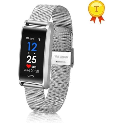 Sliver steel straps smart band heart rate monitoring sleep tracker message reminder fitness tracker smart bracelet wristband