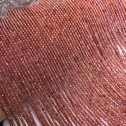 Champagne Garnet 2mm natural Gemstone Beads Round faceted for Jewelry Making Necklace Earring bracelet 15inch