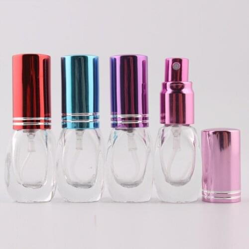 Spray 10 Colors 100Pieces/Lot 5ML Mini Portable Colorful Glass Perfume Bottle With Atomizer Empty Cosmetic Containers For Travel