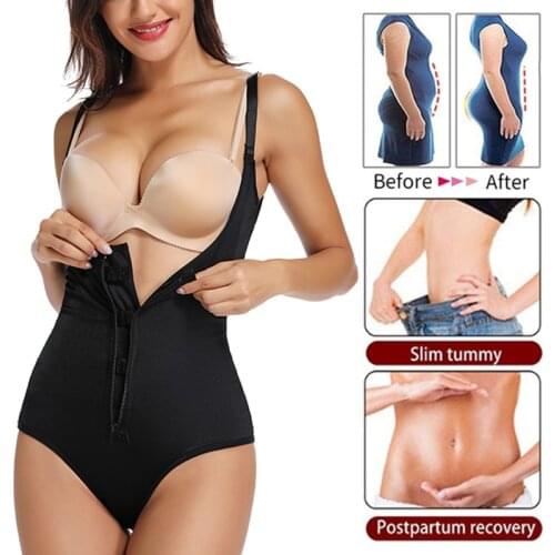 Women Seamless Latex Bodysuit Body Shaper Open Bust Shapewear Slimmer Firm Control Fajas Body Briefer Extra Butt Lifter