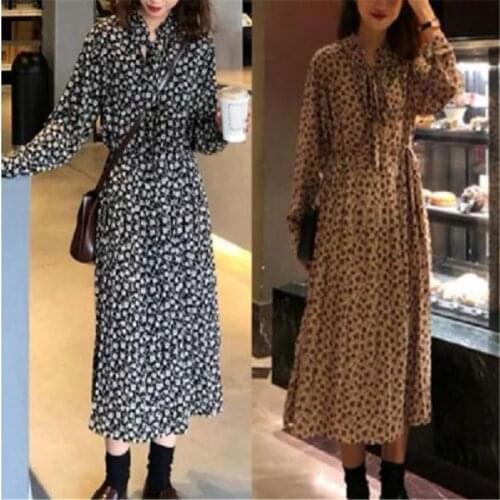Vintage Floral Maxi Dress Summer Long A-Line Split Long Sleeve Spring Elegant Retro Boho Dress Women Vestidos