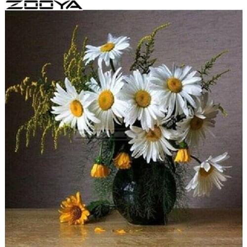 ZOOYA Diamond Mosaic 5D DIY Diamond Embroidery Pictures By Numbers Home Decor Wall Stickers Flowers Sunflower Daisy Gift R2350