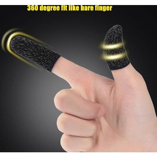 1/2Pcs Sweatproof Breathable Touch Screen Finger Sleeve Sensitive Game Controller for Mobile Phone Gaming for iPhone Samsung