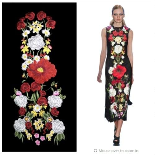 1piece/lot Multicolors Long Lace Embroidery Patches Lace Fabric Cord Applique Motif Sewing Accessories for Craft Coat Design