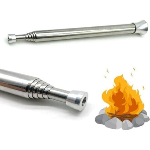 1Pcs Outdoor Cooking Survival Blow Fire Tube Portable Retractable Stainless Steel Camping Blowpipe Tools