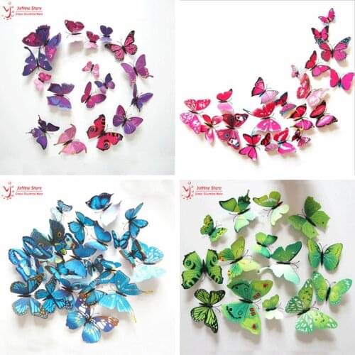 12Pcs/Set Butterfly Magnet Fridge Stickers Magnetic Fridge Kids DIY Poster Magnet Stickers Toy Christmas Gift Home Decor Wedding
