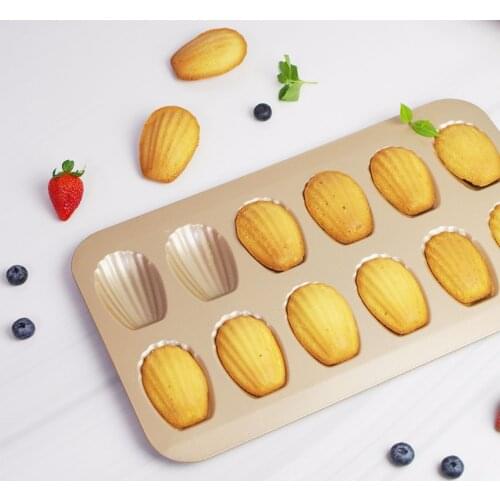 Non-Stick Madeleine Pot Baking Mold 12 Hole with Shell Cake Thickening Baking Tray Used for Oven Bakin