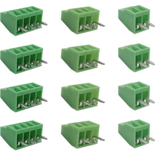 2-4PIN 2.54mm(0.1") Pitch PCB Universal Screw Terminal Blocks Board to Wire Connector KF120-2.54-2P-3P-4P Straight Pin Terminals