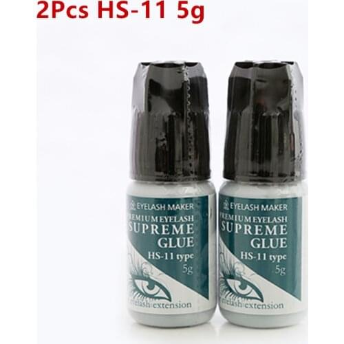 2Pcs SUPREME Glue HS11 5g Korea Eyelash Extension Glue Strong Adhesive For Semi Permanent Lash Fast Drying 3-4 Sec Last 5-6 week