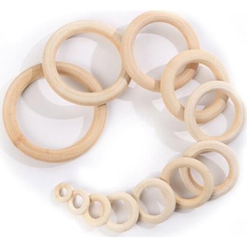 2021 Wooden Beads Connectors Circle Rings Natural Lead-Free Eco-Friendly Wood Beads For Baby Teething Toys Rings Accessories NEW