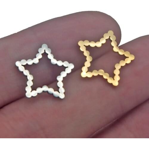 5Pcs/lot Stainless Steel Hollow Star Connector Charm Pentacle Charms Pendant for Necklace Bracelet DIY Jewelry Makings Earrings