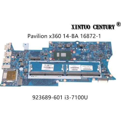 923689-601 For HP Pavilion x360 14-BA 14-ba007ca Laptop Motherboard 16872-2 448.0C203.0011 W/ i3-7100U DDR4 100% tested working