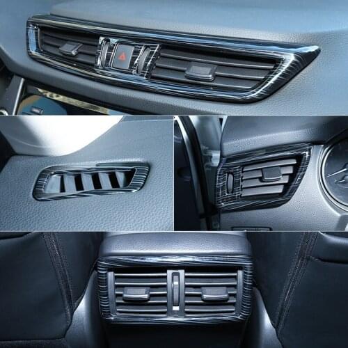 ABS Chrome Front and rear air conditioning air outlet decorative interior modification for Nissan X-Trail 2017 2018 2019