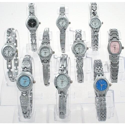 Brand New Mixed Bulk 10PCS Cute Silver Lady Women Watches Girl Quartz Wristwatch Gift Hot Popular JB2T