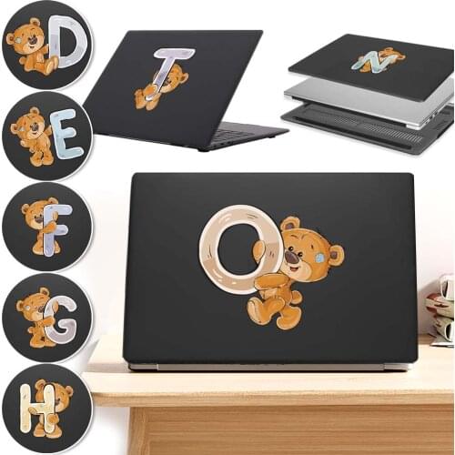 Laptop Case for Huawei MateBook (D14/D15/13 AMD Ryzen/14/13)/Honor (MagicBook 14/15/X 2020) -cute Bear Letter Hard Shell Case