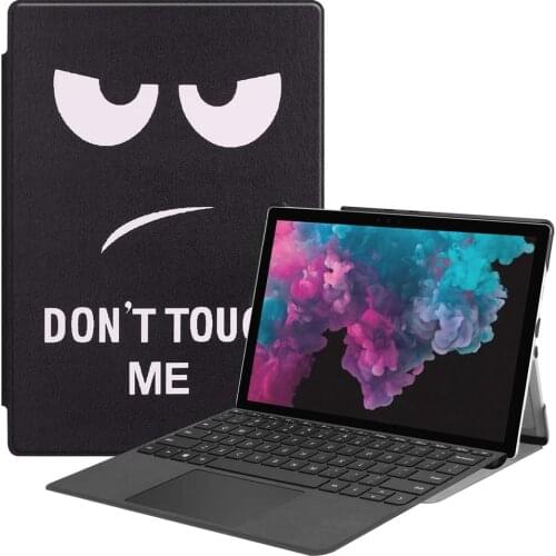 Tablet Case for Microsoft Surface Pro X Go 2 Painted PU Leather Smart Cover Foldable Stand Holder Protective Sleeve with PenSlot