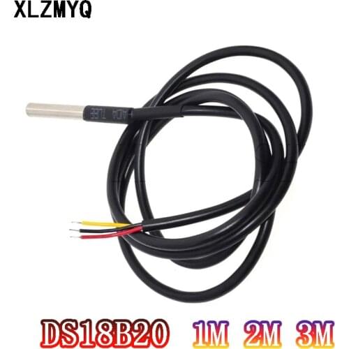 5/10 pcs DS18b20 temperature probe temperature sensor 1M 2M 3M DS1820 Stainless steel package Waterproof 18B20 100cm/200cm/300cm