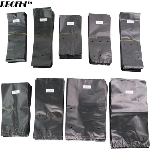 RBCFHI PE Environmental Black Plastic Breathable Anti-UV Nursery Bags Agriculture Gardening Seedling Cultivation Grow Soil Bags