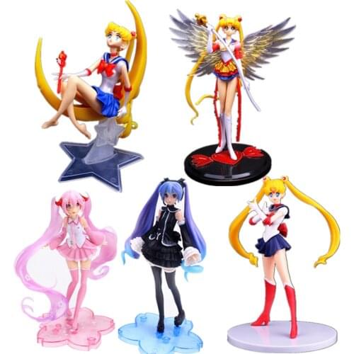 Japan Cartoon Hatsune Miku Anime Figures With Wings Girls Gift Children Toy Cake Decoration Girl Toy Child Toy Model
