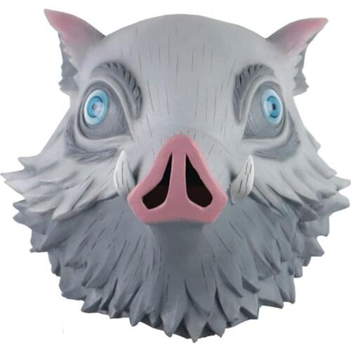 Hashibira Inosuke Cosplay Mask Demon Slayer Kimetsu no Yaiba Pig Mask Cosplay Props Halloween Carnival Mask