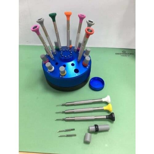 GY006 Watch repair tools word screwdriver set with base TEN SIZE 0.5-2.5 One word screwdriver for watch tools