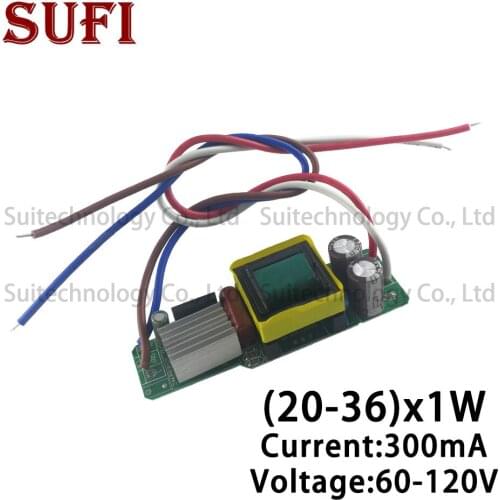 24W 30W 36W LED Driver 20-36x1W 300mA DC60-120V LED Power Supply AC85-277V Constant Current For DIY LED Bulb Lamp