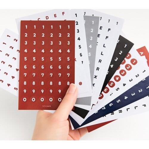 Number/letter Stationery Stickers Memo Pad Combo Pack Creative DIY Diary Journal Decorative Adhesive Paper Seal Label Supplies