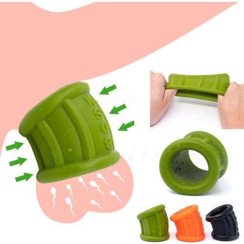 Liquid Silicone Penis Cock Ring Sex Toys For Men Testicles BDSM Scrotum Stretcher Delay Ejaculation Chastity Cage Dick Sleeve