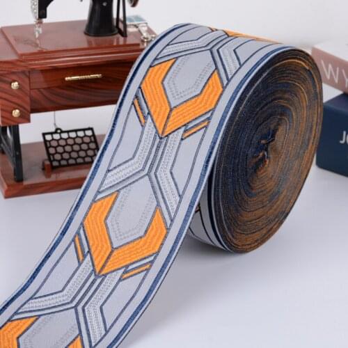 25M/Lot 8cm Wide Embroidery Jacqurd Lace Belt Ribbon Lace Trim Webbing DIY Sewing Sofa Cushion Decor Curtain Accessories