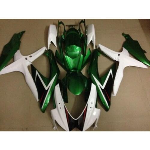 Injection mold Fairing Kit for SUZUKI GSXR 600 750 K8 08 09 GSXR600 GSXR750 2008 2009 ABS Green white Fairings set+7gifts SE28