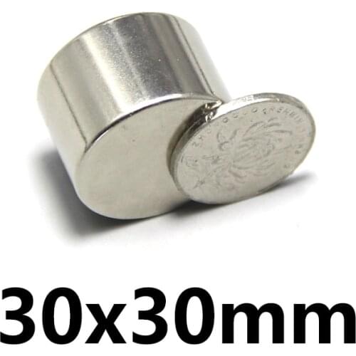1/2pcs Strong Cylinder Rare Earth Magnet 30mmX30mm Round Neodymium Magnets 30x30mm Big Magnet 30*30mm