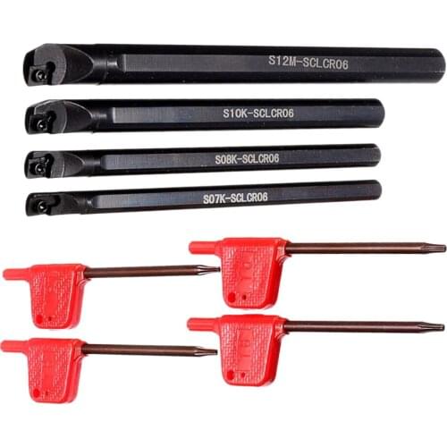 Metal CNC Grooving Boring Bar Turning Tools with 4PCS Wrench Set No Inserts