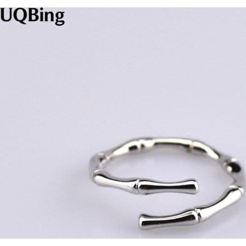 Fashion 925 Sterling Silver Glossy Small Bamboo Rings Jewelry Wholesale