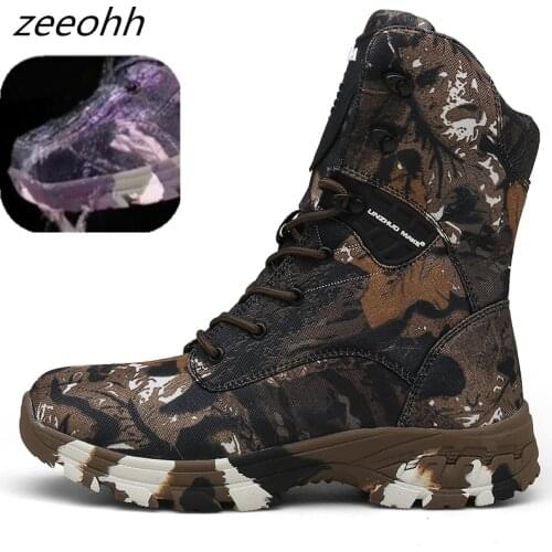 Outdoor Tactical Sport Mens Shoes For Camping Climbing Boots Men Hiking Boots Male Mountain Non-slip Camouflage Hunting Boots