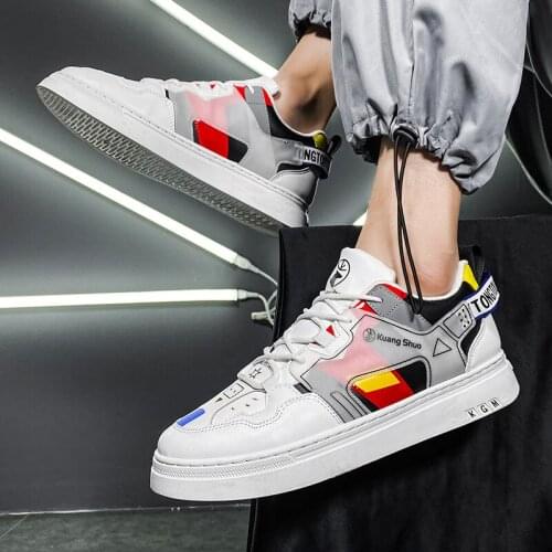 Fashion Mens Shoes Spring Autumn Casual imitation leather Flat Shoes Lace-up Low Top Male Sneakers tenis masculino adulto shoes